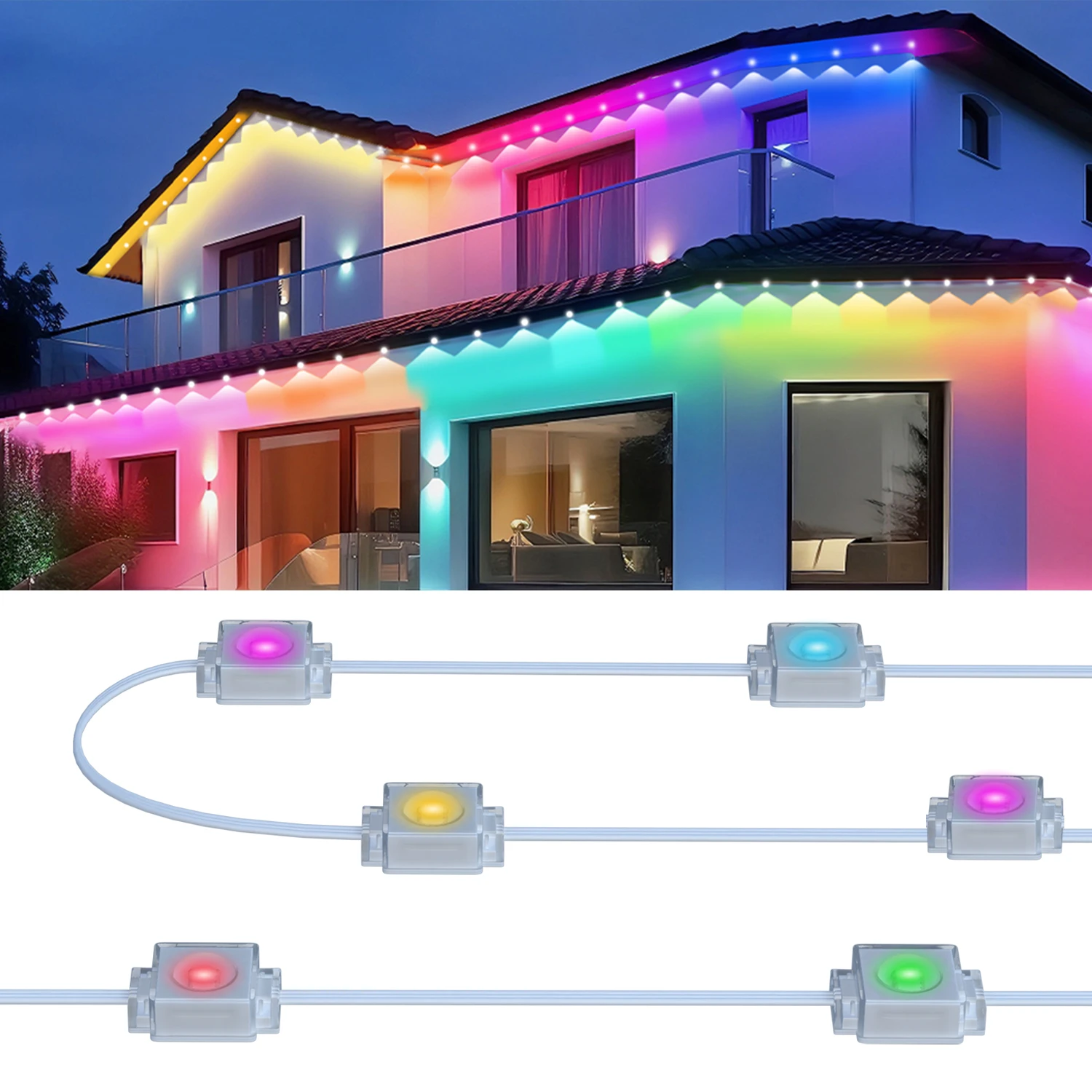 RGBW DC24V Holiday Eaves Decorative Lights Smart LED Pixel Lights